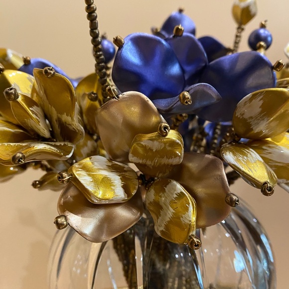 Artificial Set of 35 Handmade Beaded Bloom & Full Flower Stems for Vase - Picture 3 of 7